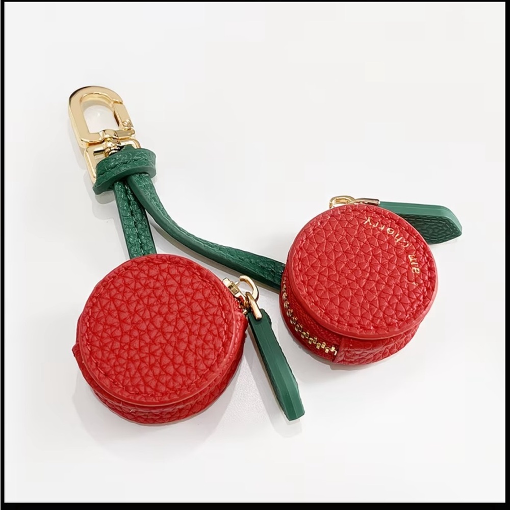 CLAIRE’s Cherry Fruit-Shaped Mini Wallet & Keychain - Zipped Coin Purse